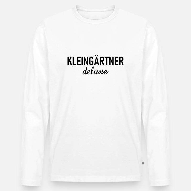 Kleingärtner deluxe - Laubenpieper - Garten - Gärt - Männer Premium Bio Langarmshirt - Weiß