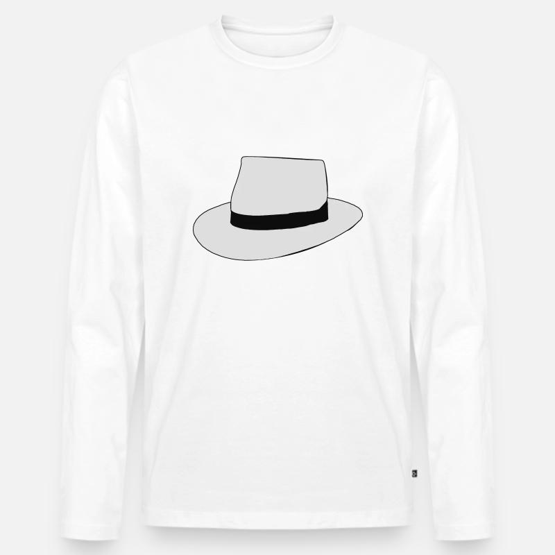 white hat - Männer Premium Bio Langarmshirt - Weiß