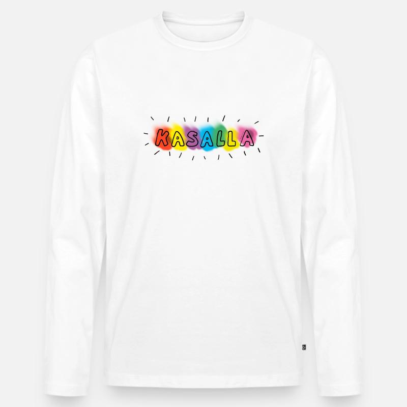 KASALLA - Männer Premium Bio Langarmshirt - Weiß