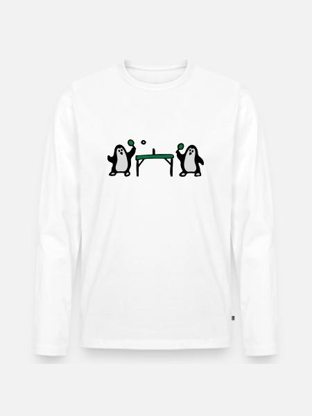 Penguin Table Tennis 3 - Men's Premium Organic Long Sleeve Shirt - white