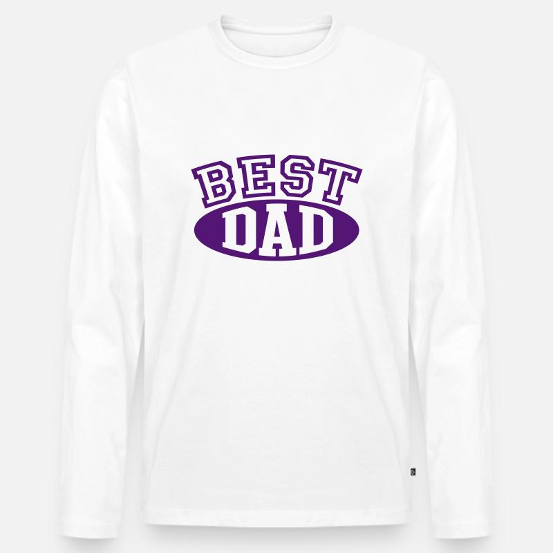 BEST DAD - Männer Premium Bio Langarmshirt - Weiß