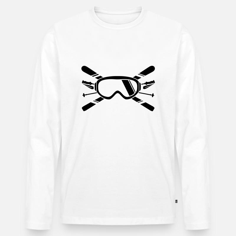 Skidesign - Männer Premium Bio Langarmshirt - Weiß