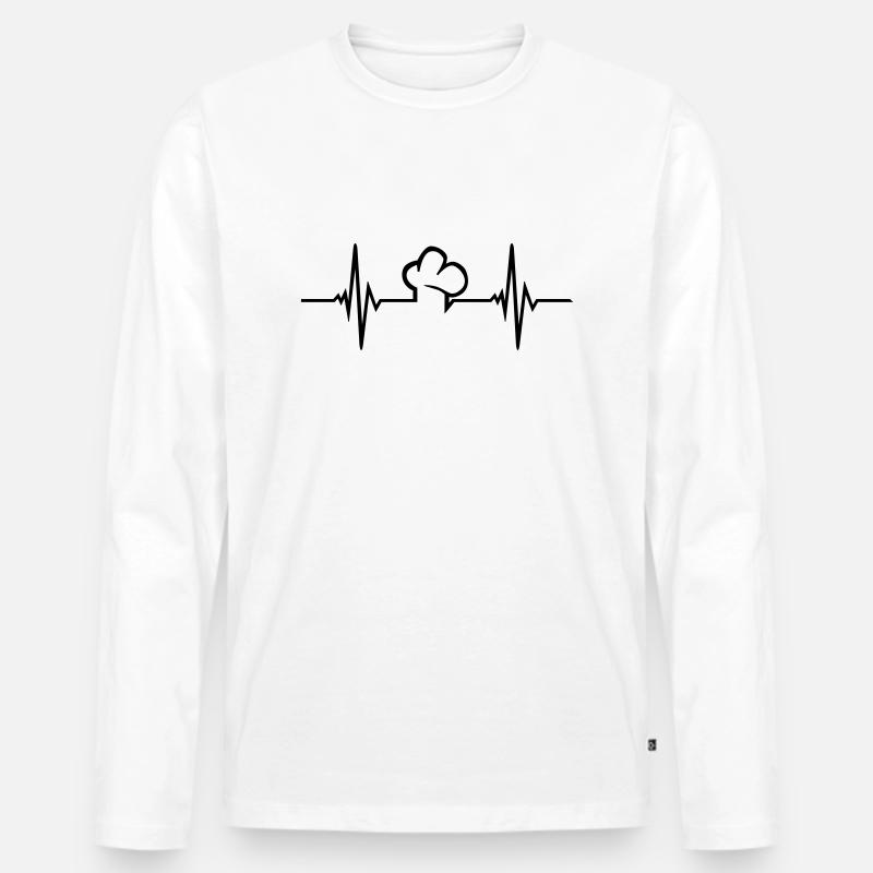 Puls - Koch - Männer Premium Bio Langarmshirt - Weiß