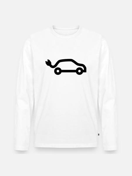 E-Car - Männer Premium Bio Langarmshirt - Weiß