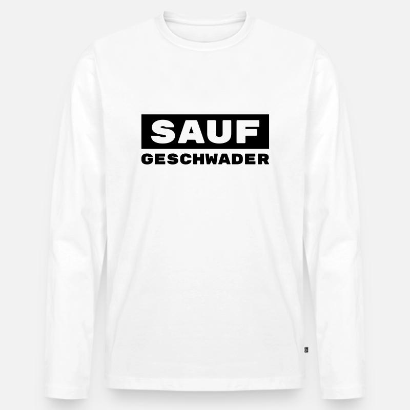 Saufgeschwader / Trinkshirt / Gruppenshirt - Männer Premium Bio Langarmshirt - Weiß