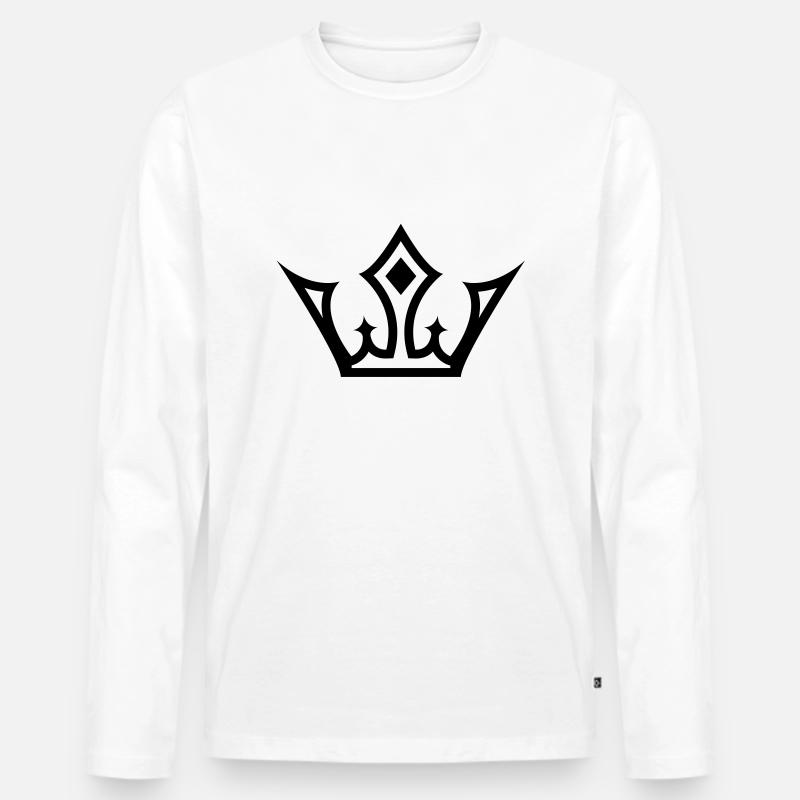 crown de - Männer Premium Bio Langarmshirt - Weiß