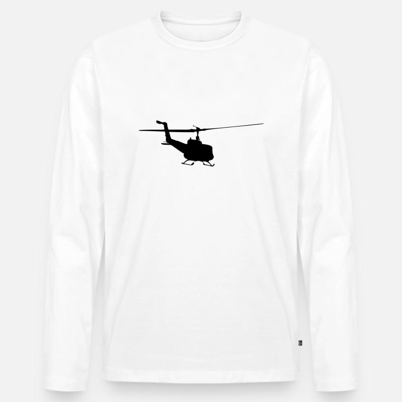 Helikopter - Männer Premium Bio Langarmshirt - Weiß