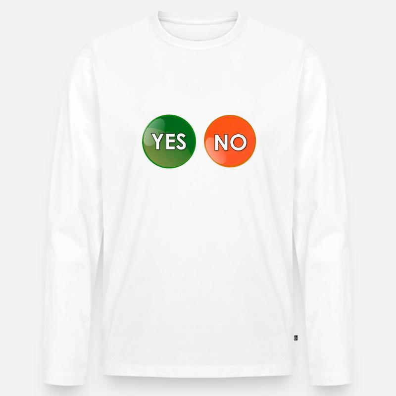 Ja oder nein? - Männer Premium Bio Langarmshirt - Weiß