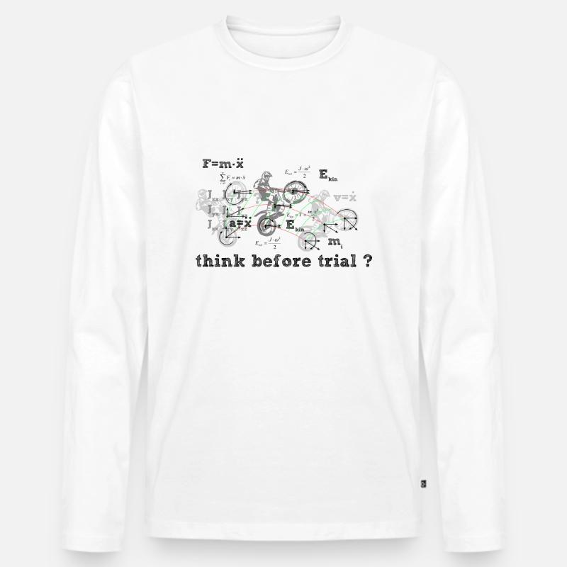 Think before Trial? - Männer Premium Bio Langarmshirt - Weiß