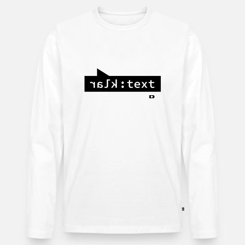A-169 Klartext - Männer Premium Bio Langarmshirt - Weiß