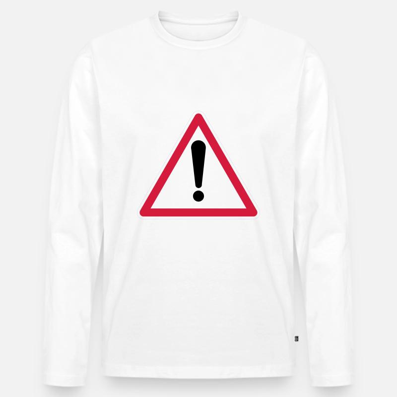 Achtung! - Männer Premium Bio Langarmshirt - Weiß