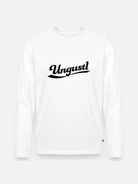 Ungustl II – Wiener Dialekt - Männer Premium Bio Langarmshirt - Weiß