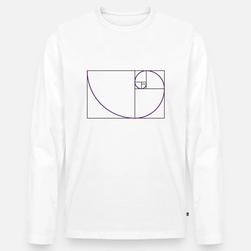 fibonacci, der Goldene Schnitt - Männer Premium Bio Langarmshirt - Weiß