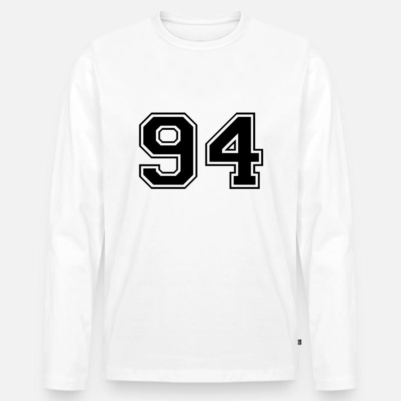 94 - Männer Premium Bio Langarmshirt - Weiß