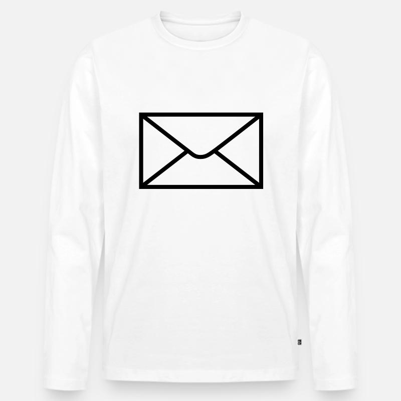 mail_post__f1 - Männer Premium Bio Langarmshirt - Weiß