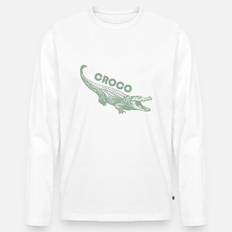 Krokodil - Männer Premium Bio Langarmshirt - undefined