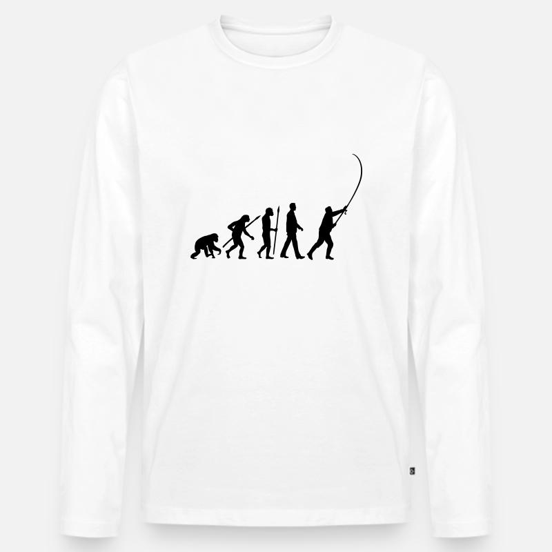 evolution_angler_042013_a_1c - Männer Premium Bio Langarmshirt - Weiß