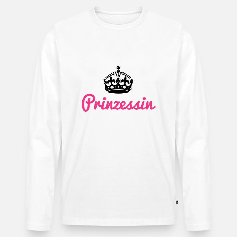 Prinzessin Krone - Männer Premium Bio Langarmshirt - Weiß