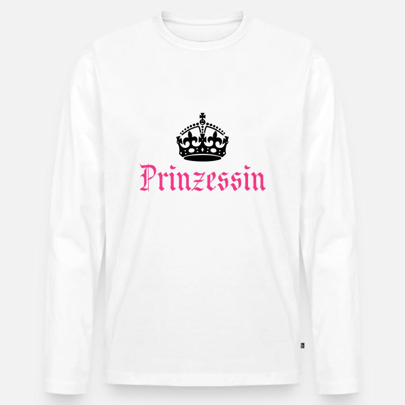 Prinzessin Krone - Männer Premium Bio Langarmshirt - Weiß