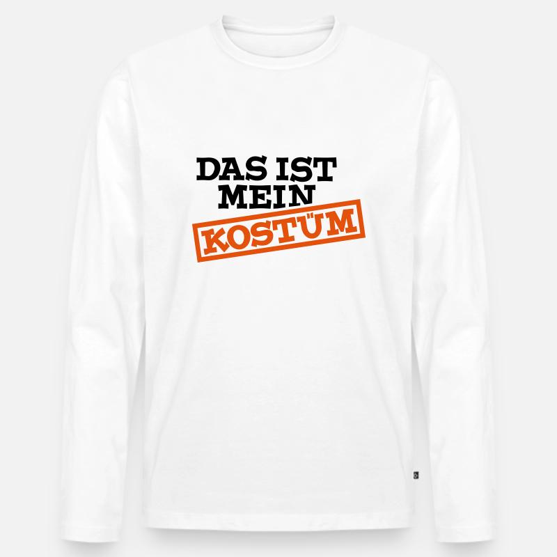 Das ist mein Kostüm - Männer Premium Bio Langarmshirt - Weiß