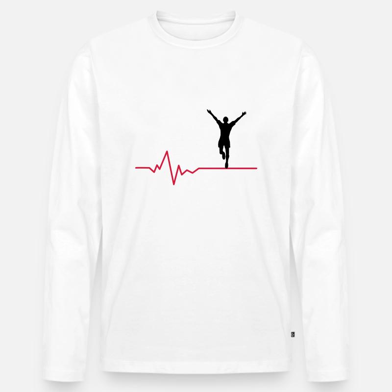 Jogger Puls - Männer Premium Bio Langarmshirt - Weiß