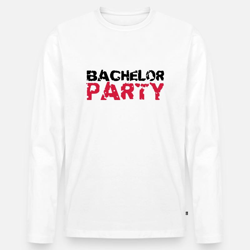 Bachelor Party Stempel Design - Männer Premium Bio Langarmshirt - Weiß
