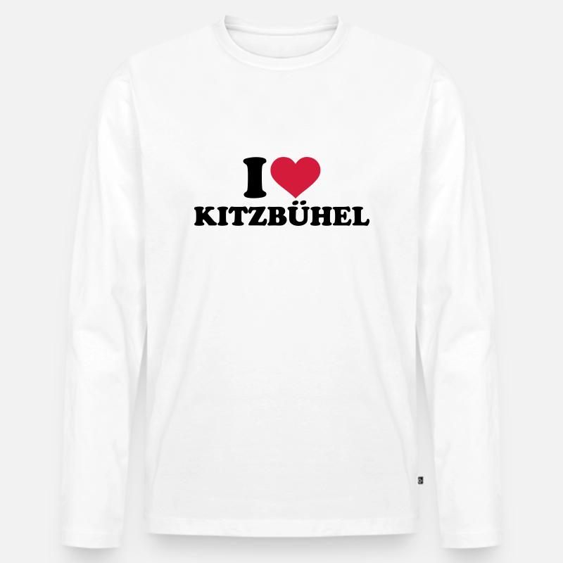 Kitzbühel - Männer Premium Bio Langarmshirt - Weiß