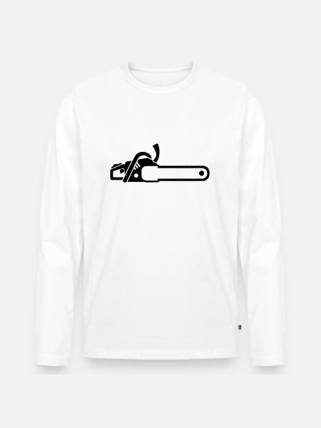 Chainsaw - Men's Premium Organic Long Sleeve Shirt - white