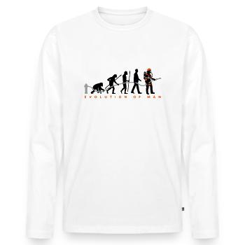 evolution_feuerwehrmann_032015_c_3c - Männer Premium Bio Langarmshirt - Weiß - Vorne - Nico (187cm)