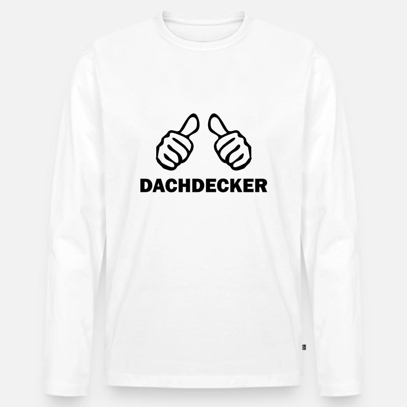 dachdecker - Männer Premium Bio Langarmshirt - Weiß