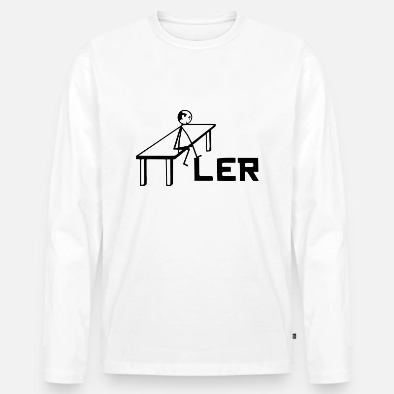 Bilderrätsel, Tischler - Männer Premium Bio Langarmshirt - Weiß