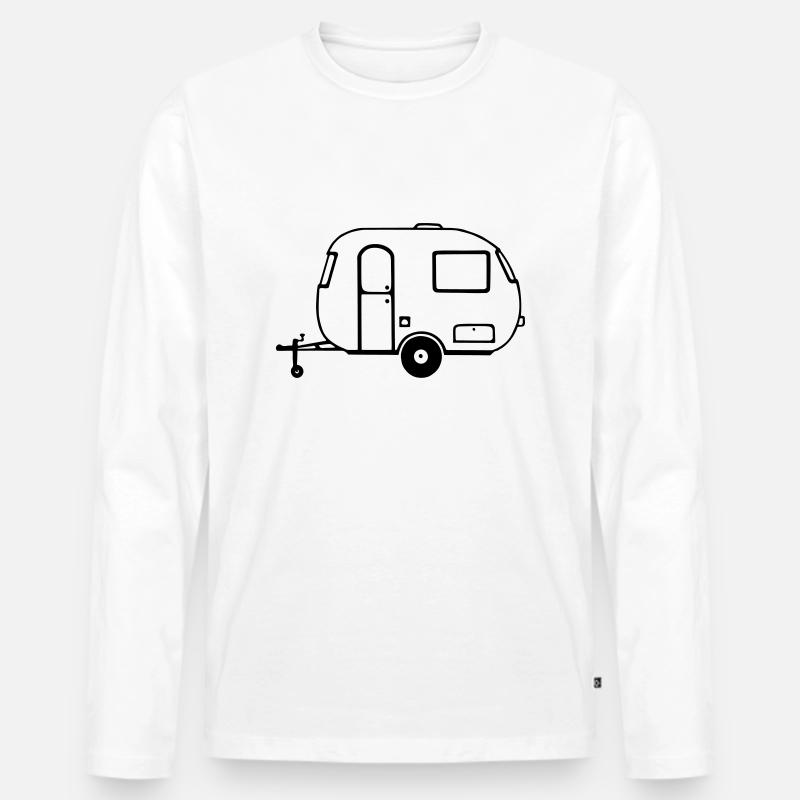 Wohnwagen - Männer Premium Bio Langarmshirt - Weiß