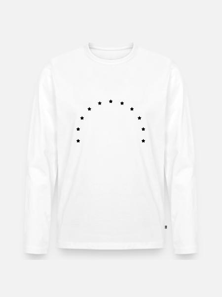 stars symbol - Männer Premium Bio Langarmshirt - Weiß