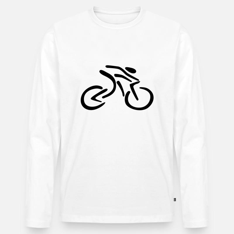 Radfahren - Männer Premium Bio Langarmshirt - Weiß