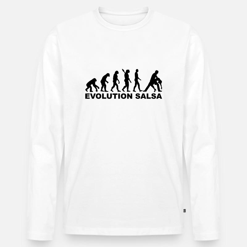 Evolution Salsa - Men's Premium Organic Long Sleeve Shirt - white
