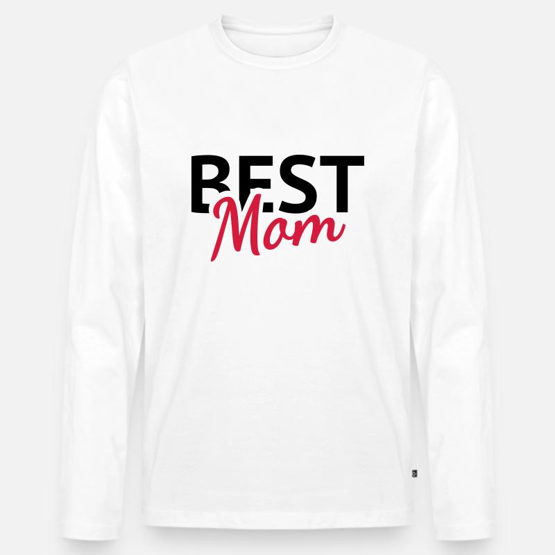 Best Mom - Mutter - Männer Premium Bio Langarmshirt - Weiß