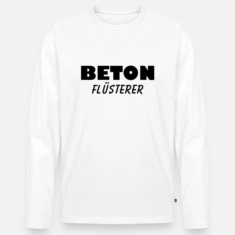 beton flüsterer - Männer Premium Bio Langarmshirt - Weiß