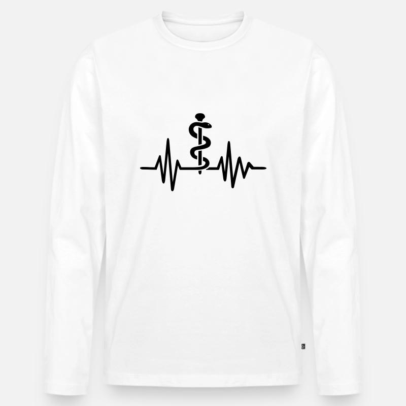 Arzt - Männer Premium Bio Langarmshirt - Weiß