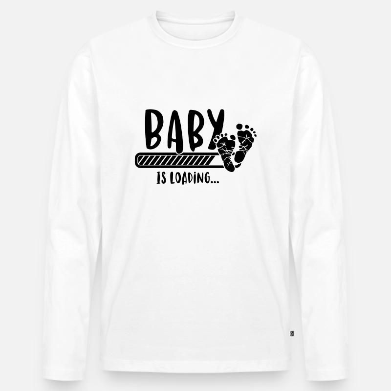Baby is loading - Baby lädt-Schwangerschaft-Geburt - Männer Premium Bio Langarmshirt - Weiß