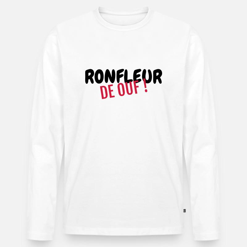 Schnarchen / Schnarcher / Schlaf / Schnarcherin - Männer Premium Bio Langarmshirt - Weiß