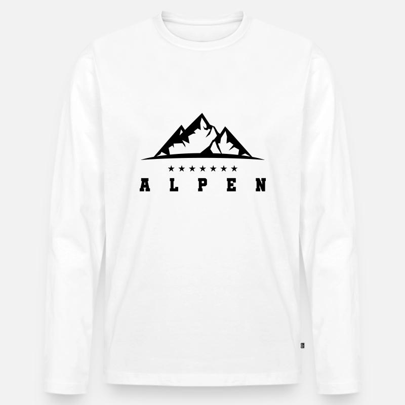 alpen berge - Männer Premium Bio Langarmshirt - Weiß