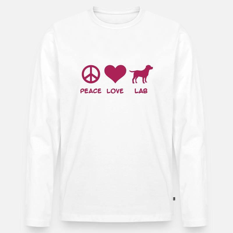 Labrador - Männer Premium Bio Langarmshirt - Weiß