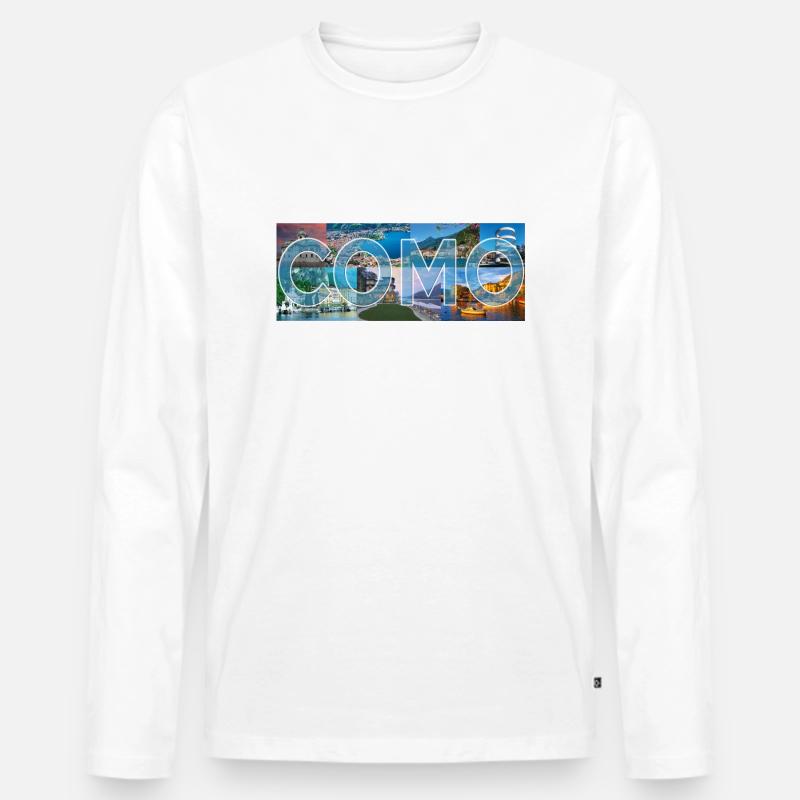 Como Sammlung - Männer Premium Bio Langarmshirt - Weiß