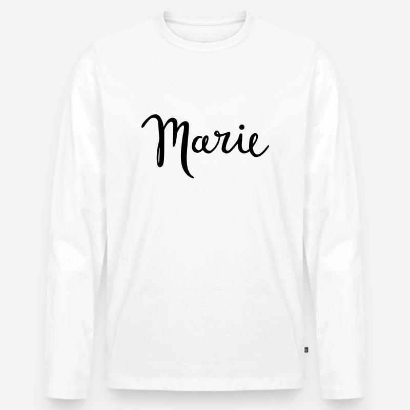 marie - Männer Premium Bio Langarmshirt - Weiß