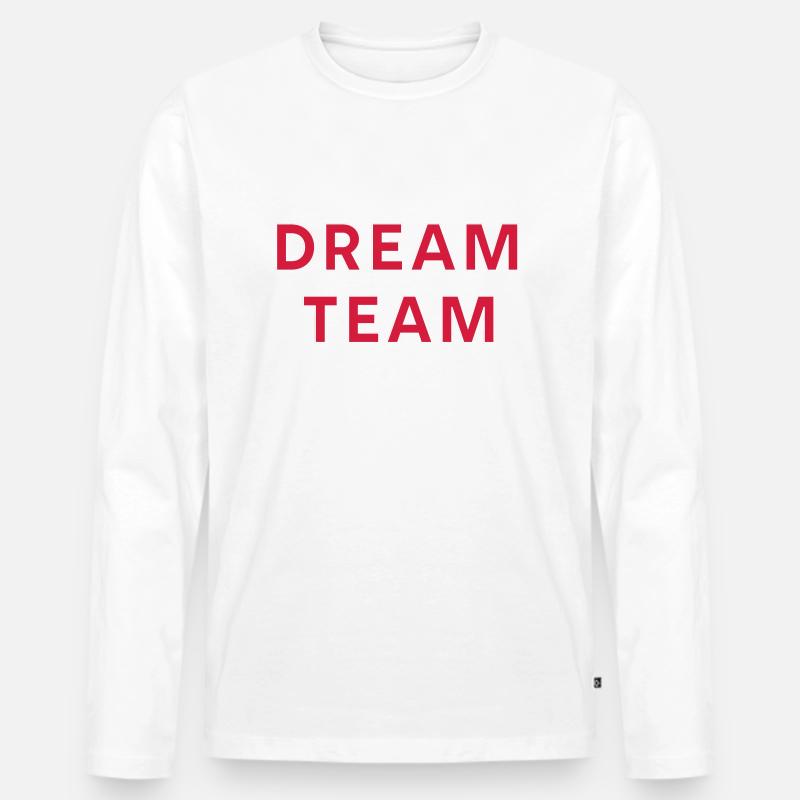 DREAMTEAM - Männer Premium Bio Langarmshirt - Weiß