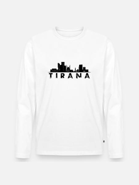 Tirana - Männer Premium Bio Langarmshirt - Weiß