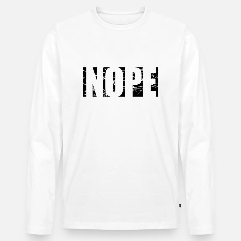 Kratzer Nope Logo - Männer Premium Bio Langarmshirt - Weiß
