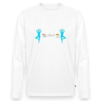 Yoga And Coffee - Men's Premium Organic Long Sleeve Shirt - white - Front - Nico (187cm)