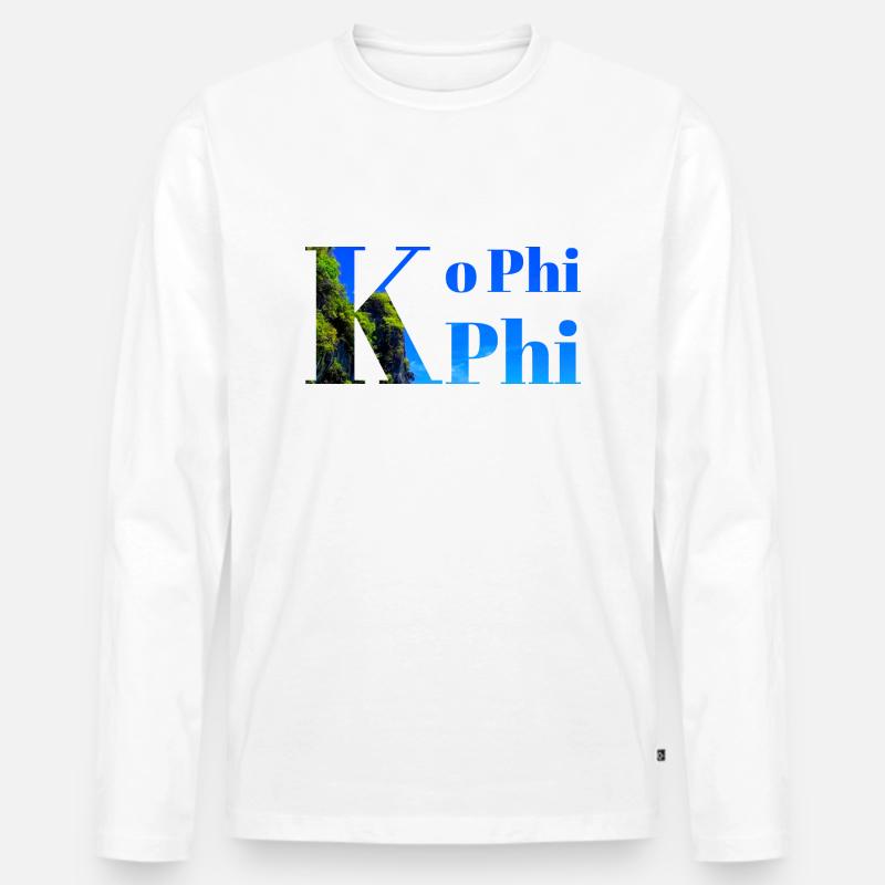 Ko Phi Phi - Men's Premium Organic Long Sleeve Shirt - white