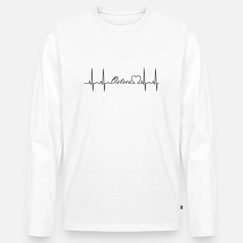 Ostsee - Männer Premium Bio Langarmshirt - Weiß